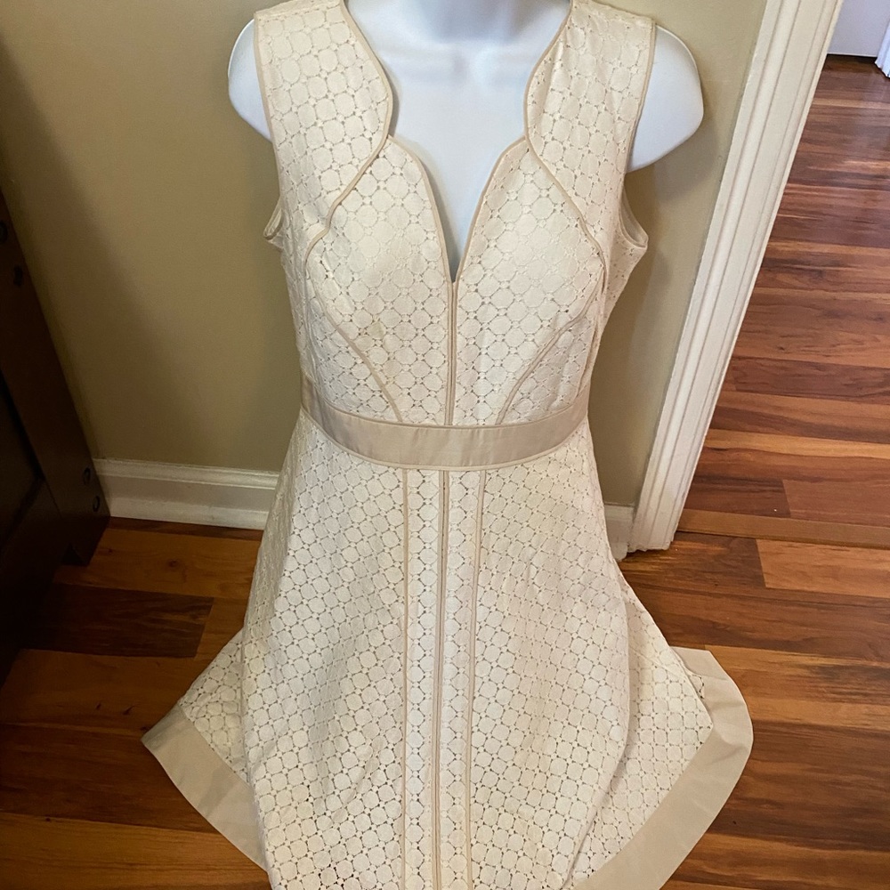 New Ann Taylor Cream Eyelet Dress Size Large